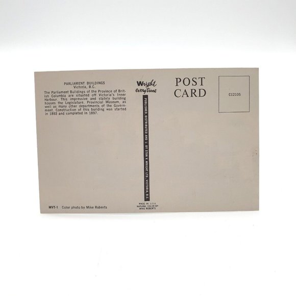 Vintage Postcard Parliament Buildings Victoria BC Legislature Provincial Museum - Picture 2 of 2